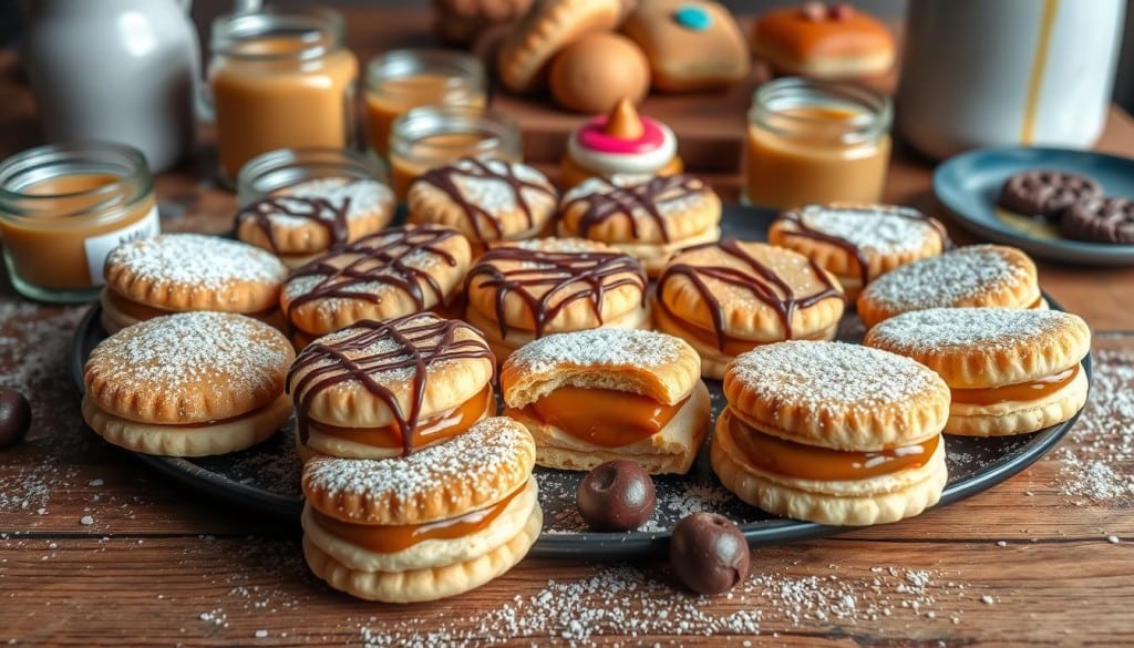Argentine desserts featuring dulce de leche and alfajores