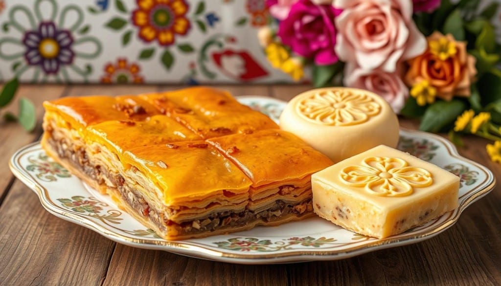 Armenian desserts including baklava and gata