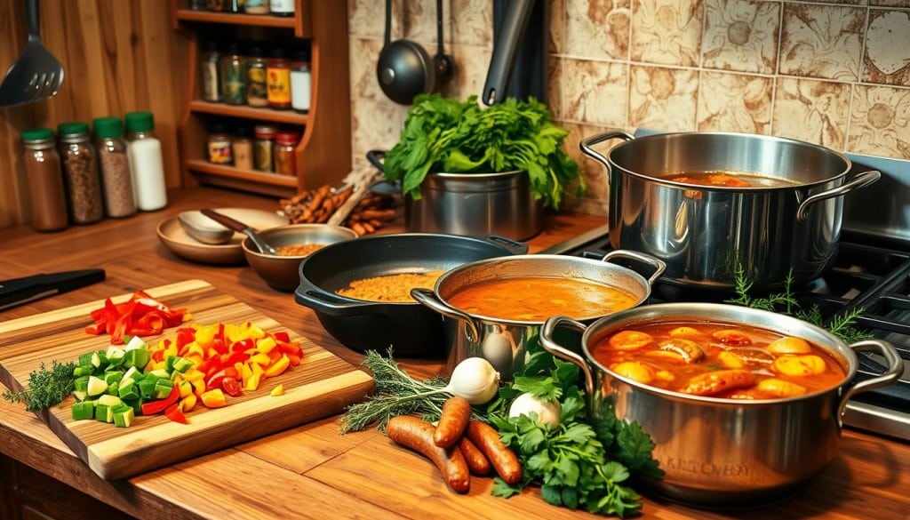 Cajun cooking tools for preparing authentic dishes at home