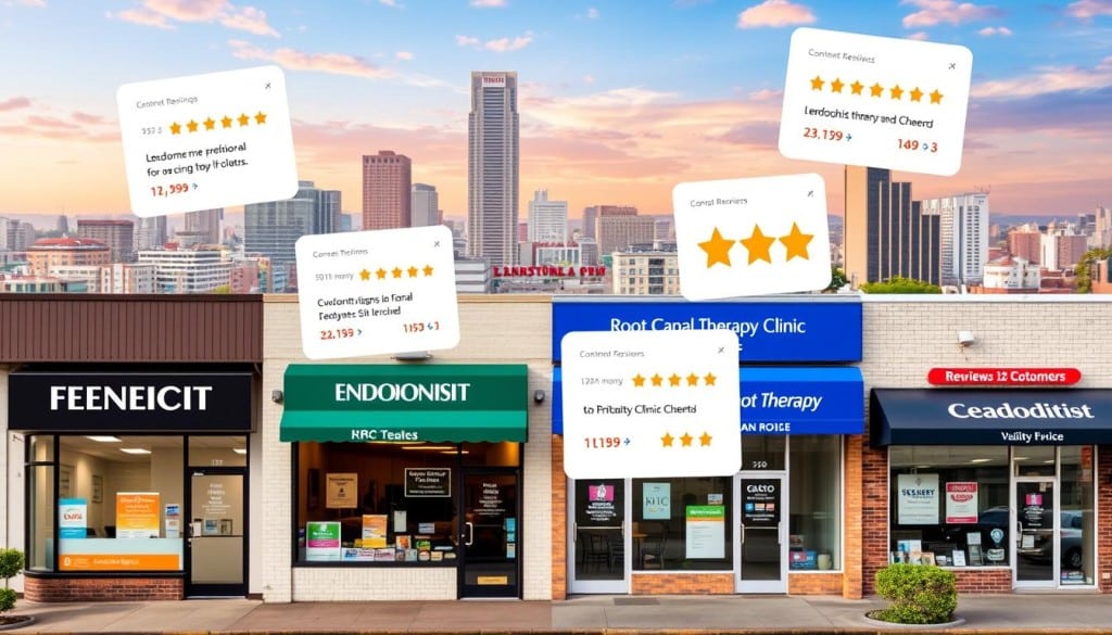 Finding endodontists through local listings and customer reviews
