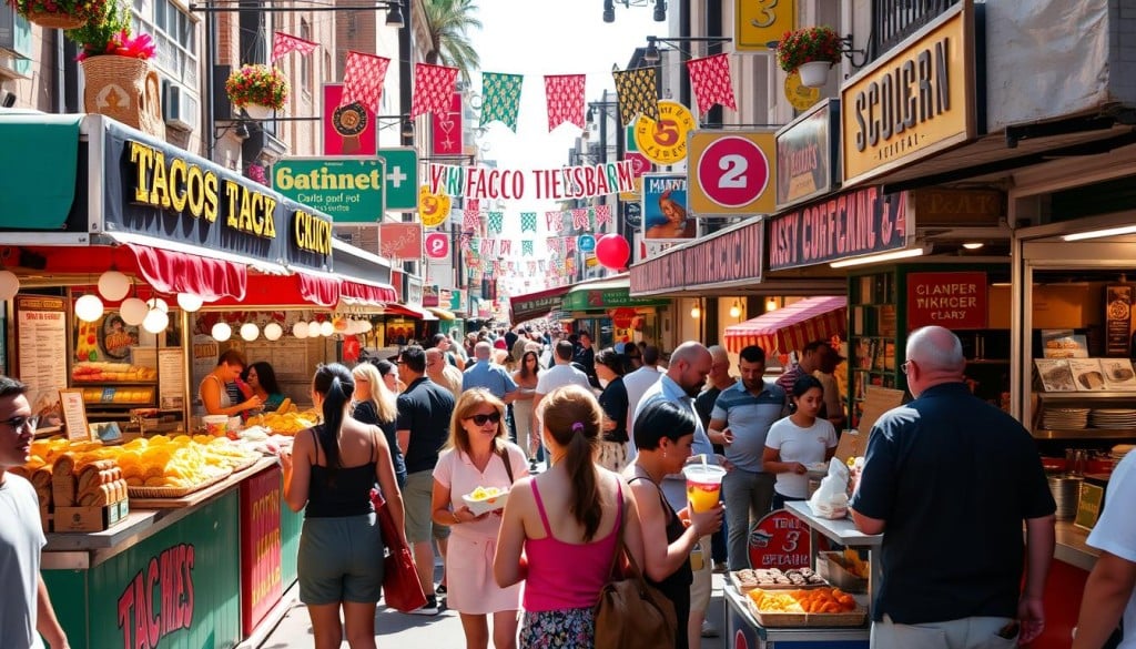 Finding food stalls