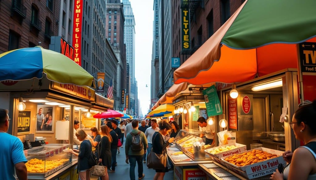Food stands in NYC