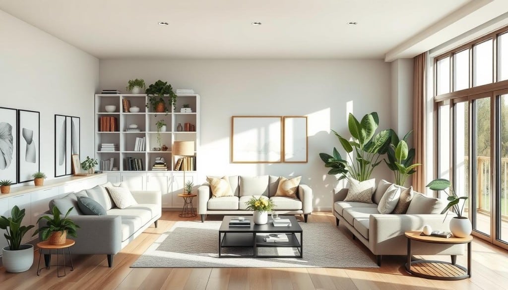 Maximizing space through decluttering and furniture arrangement