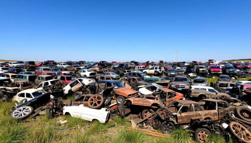 Salvage car parts available at auto wrecking yards