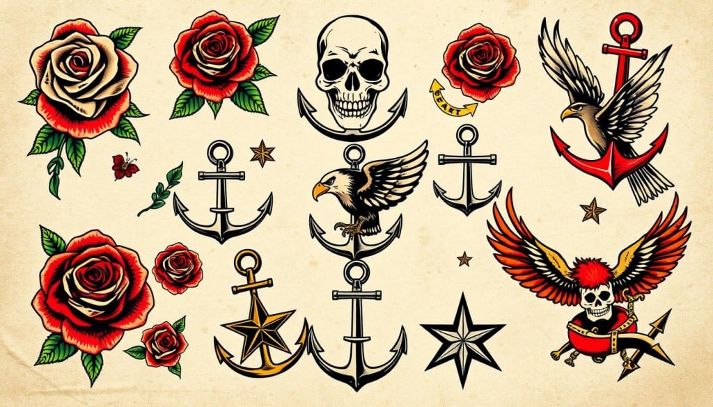 Traditional tattoos showing tattoo motifs and designs