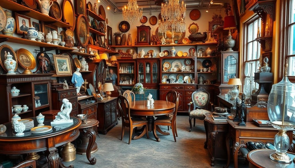Types of antiques including vintage collectibles and antique furniture
