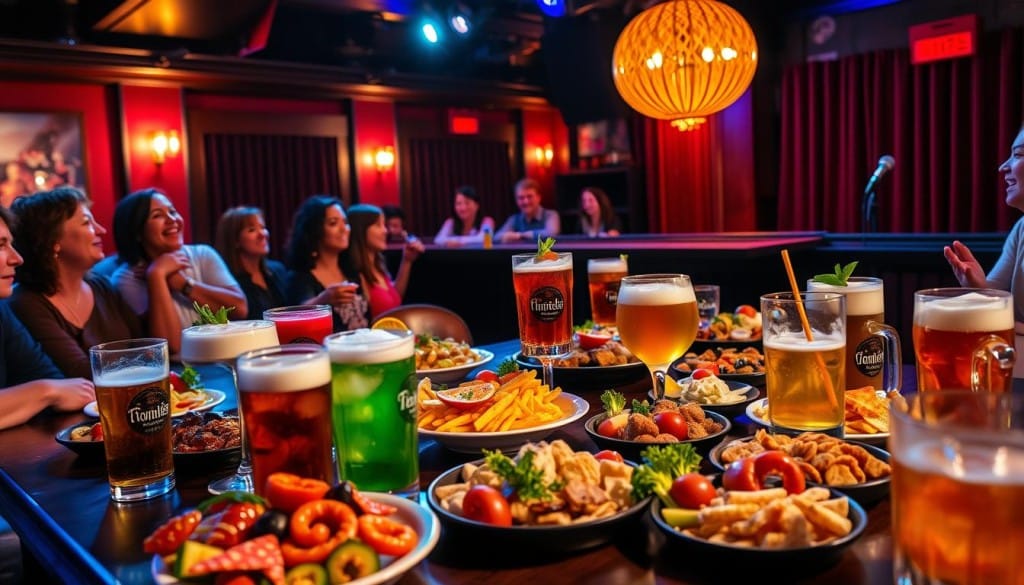 food and drinks at comedy clubs