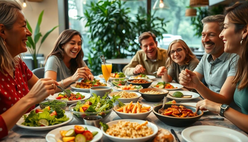 healthy family dining