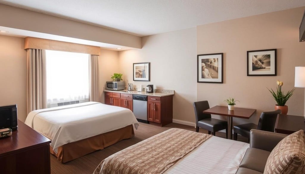 home-like amenities in extended stay facilities