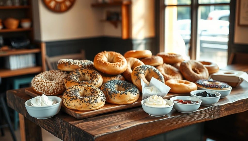 menu options at local bagel shops