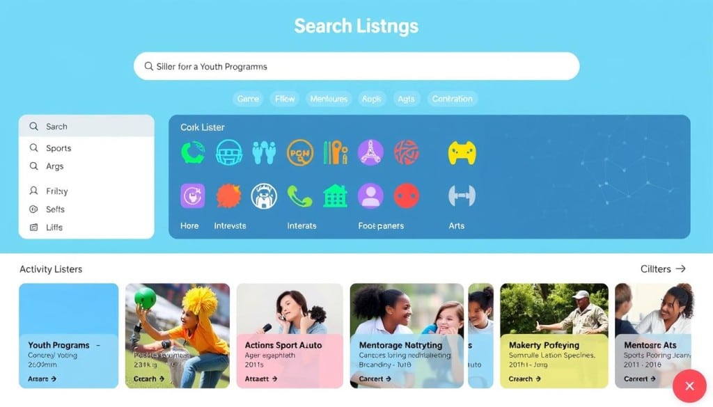 search listing feature for youth-oriented programs