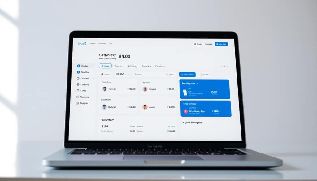 A crisp, clean user interface guide for the financial technology platform LocalZ, displayed on a modern, minimalist laptop screen. The guide features a sleek, intuitive dashboard with clear icons and well-organized sections, illuminated by soft, directional lighting that casts a warm, professional glow. The layout is balanced and visually appealing, conveying the platform's efficiency and ease of use. The screen is angled slightly to provide an accessible, user-friendly perspective, inviting the viewer to engage with the helpful guide.