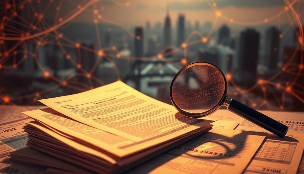 An intricate tapestry of changes in tax laws, illuminated by a warm, amber glow. In the foreground, a stack of documents representing the evolving complexities of IRS regulations, surrounded by a swirl of numbers and calculations. In the middle ground, a magnifying glass probes the fine print, symbolizing the need for expert guidance. The background features a cityscape, hinting at the far-reaching impact of tax law trends on businesses and individuals. Soft shadows cast by a directional light source create depth and drama, inviting the viewer to delve into the nuances of this ever-changing landscape.